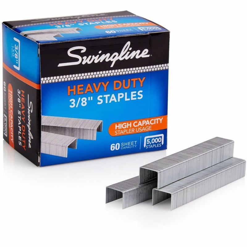 Swingline Staples  Heavy Duty  3/8"" Length  60 Sheet Capacity  100/Strip  5000/Box  1 Pack (79398) - Image 3